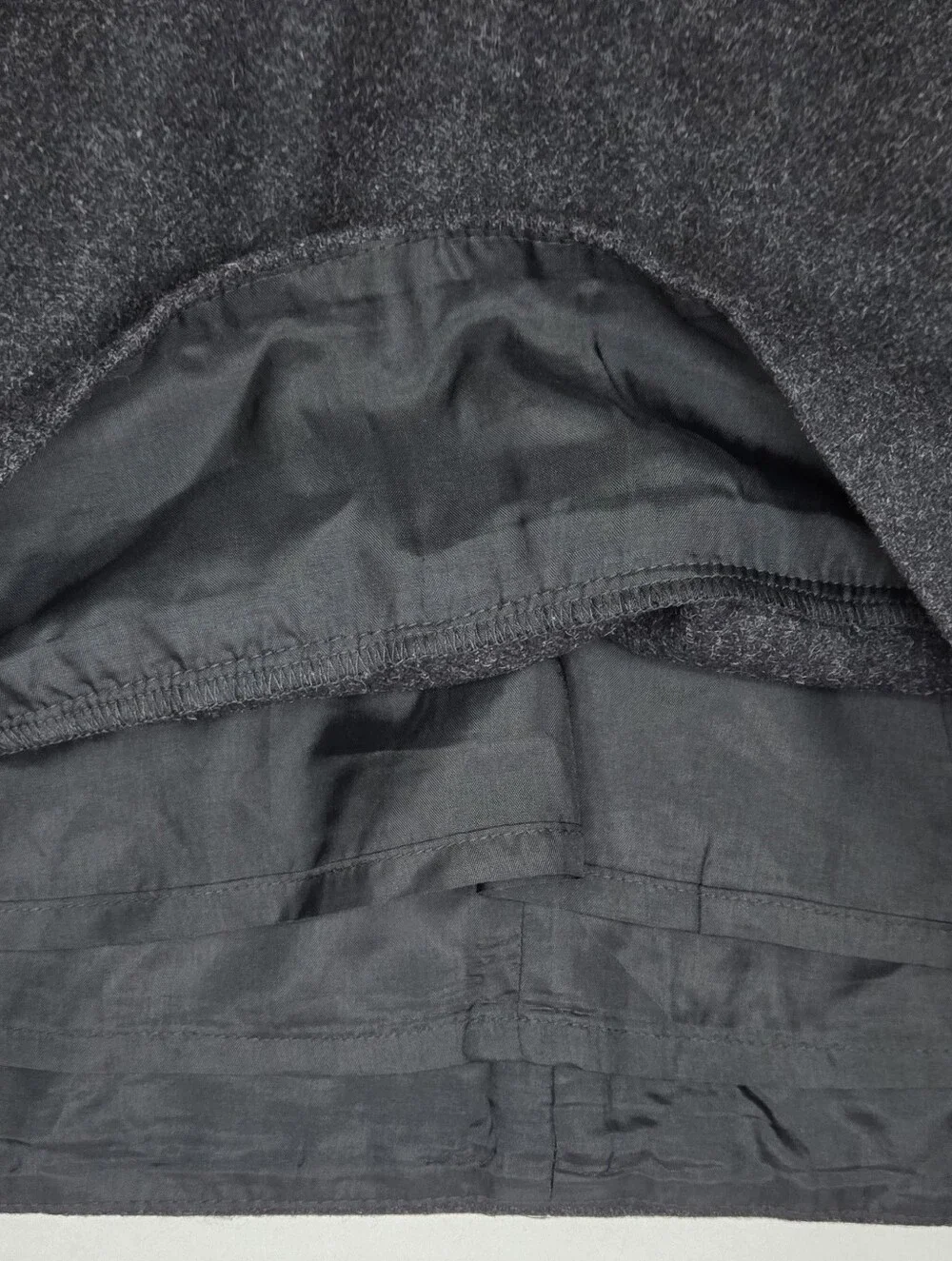 JCrew Factory Double Surge Wool Mini Skirt Size 2 Heather Charcoal Gray Preppy